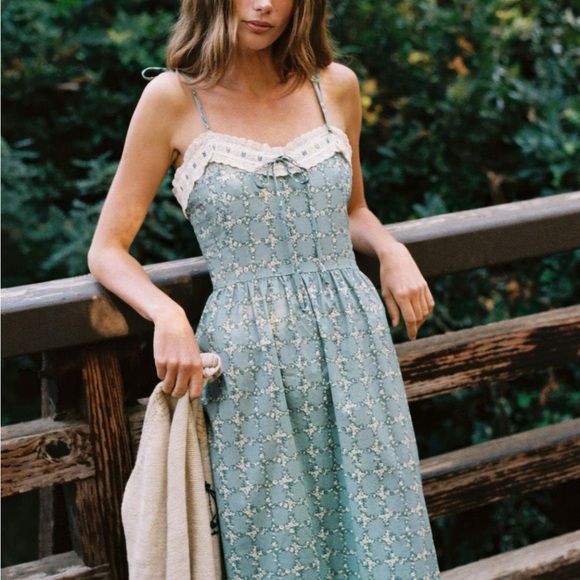 Christy Dawn Emma in teal trellis size L NWT - Picture 1 of 3